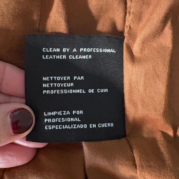 Michael Kors Brown Leather Jacket Size Small - Picture 7 of 7